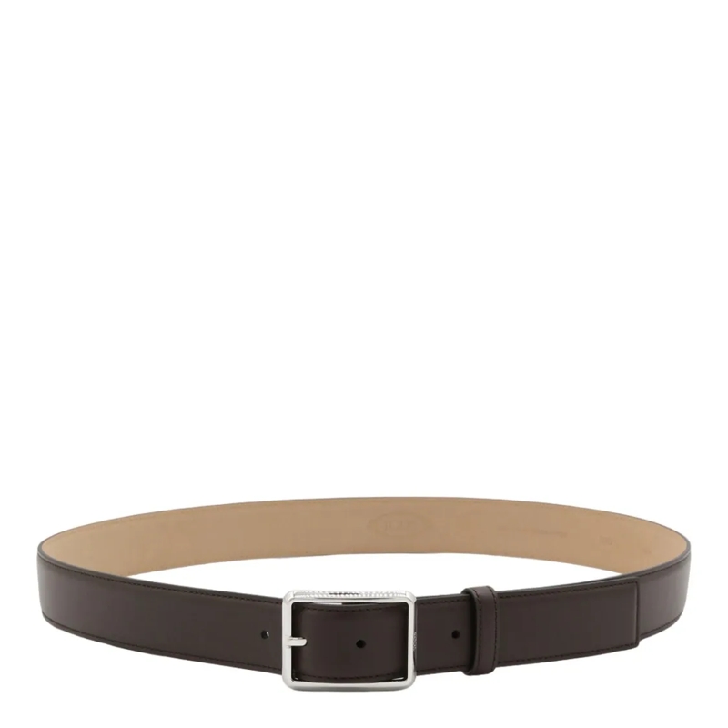 Tod's Riem Dark Brown Leather Belt Black