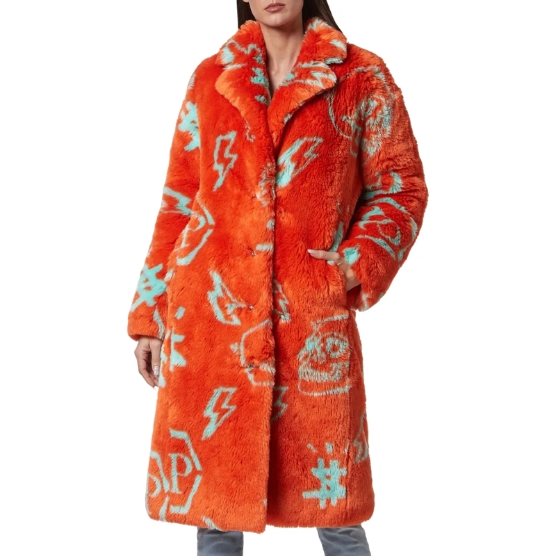 Philipp Plein Wintermantel Mantel Monogram orange(Image 3)