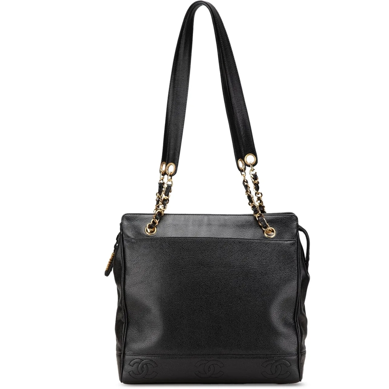 Chanel Sac à bandoulière Triple CC Caviar Tote schwarz