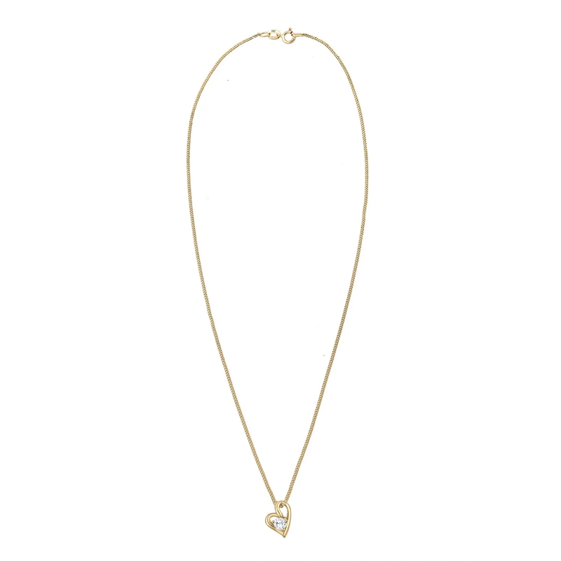Elli Mittellange Halskette Halskette Herz Liebe Zirkonia 585 Bezaubernd Gelbg gold(Image 3)