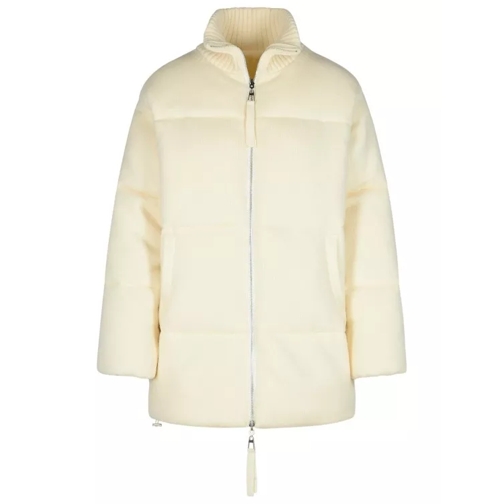 P.A.R.O.S.H. Last' Cream Wool Blend Down Jacket Neutrals Overgangsjas