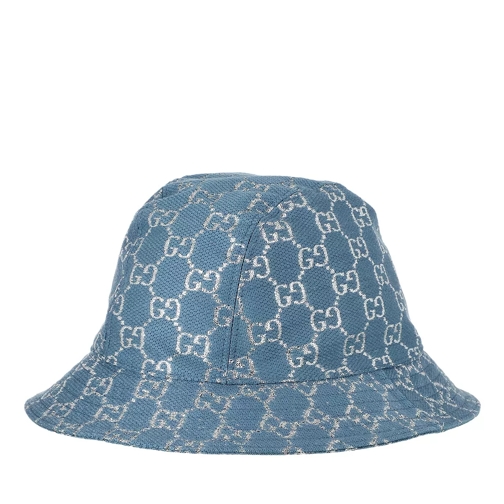 Gucci GG Lamé Bucket Hat Turquoise Blue Fiskehatt
