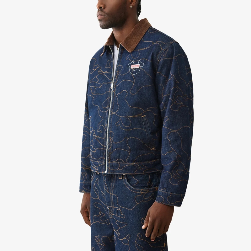 True Religion Daunenjacke Jeansjacke Oversized blau(Image 3)