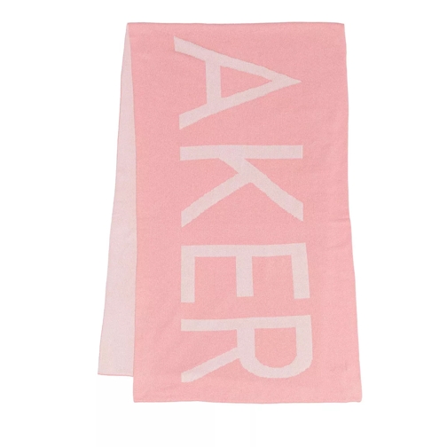 Ted Baker Wxv Fireiy Branded Jacquard Knitted Scarf Pink Wool Scarf