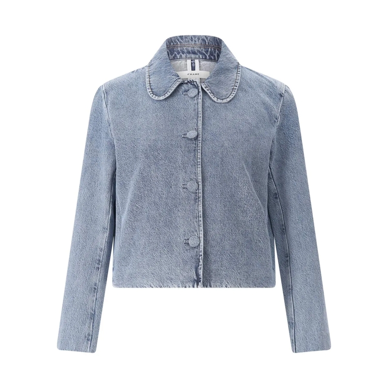 FRAME Übergangsjacke Kurze Jeansjacke blau
