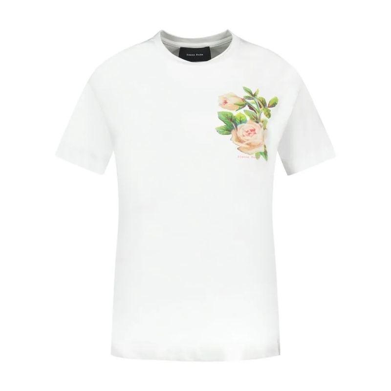 Simone Rocha T-shirt Rose Banquet T Shirt - Cotton - White White