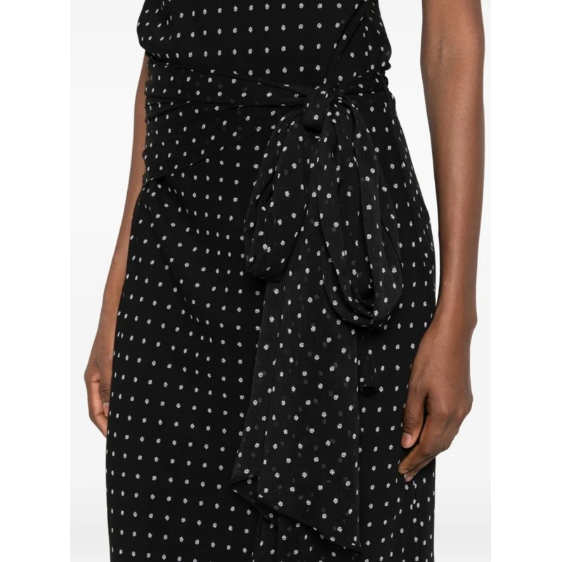 Rotate Maxikleid Polka Dot Maxi Dress With Keyhole Detail Black(Image 9)