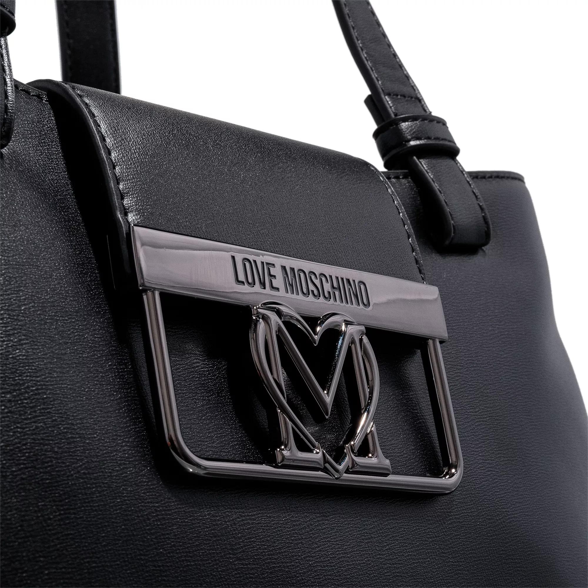 Love Moschino Zwarte schoudertas met 3 compartimenten Black Dames