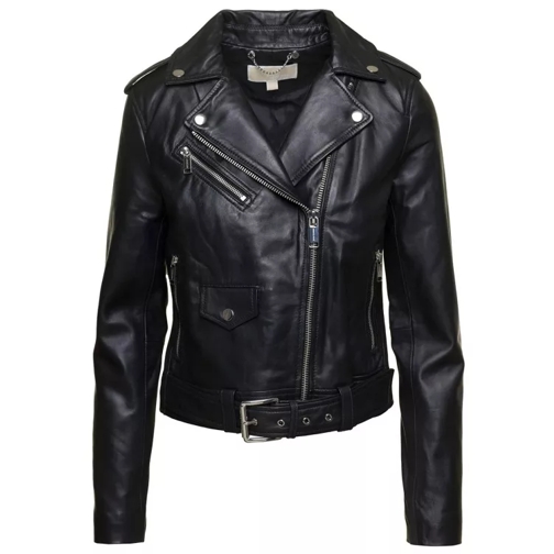 MICHAEL Michael Kors Black Leather Biker Jacket Black 