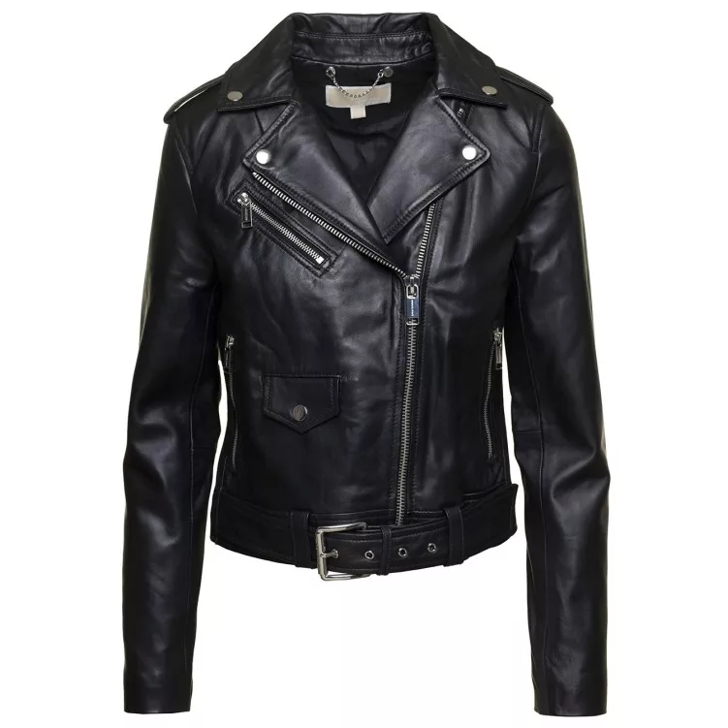 Leather michael 2025 kors jacket