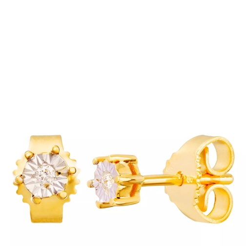 BELORO Stud Earrings 375 Diamonds Yellow Gold Stud