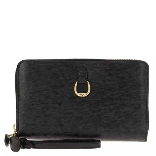 Lauren Ralph Lauren Saffiano Double Zip Wristlet Black Handväska med väskrem