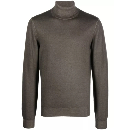 Boglioli Grey Wool Knit Turtleneck Sweater Grey Wollpullover