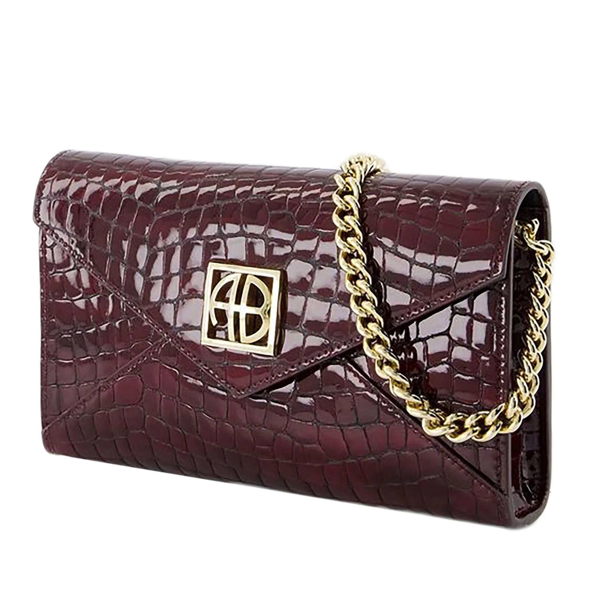 Anine Bing Clutches Elly Small Clutch Leather Burgundy in rood