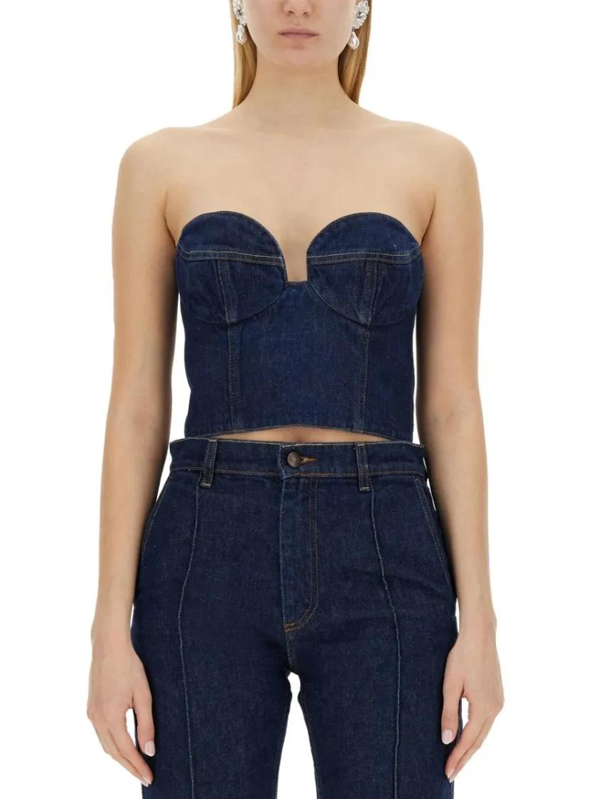 Thumbnail - Magda Butrym - Top A Corsetto - Größe 36 - blau