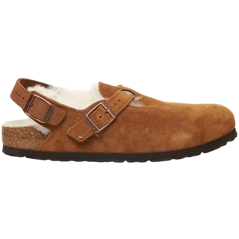 Birkenstock Mocassin Clogs 'Tokio Shearling' braun