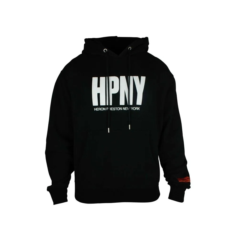 Heron Preston  Hooded Cotton Sweatshirt With Bold Logo Black