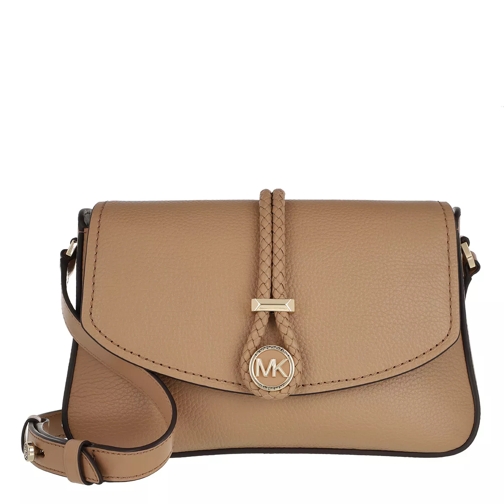 MICHAEL Michael Kors Medium Flap Messenger Handbag  Leather Camel Crossbody Bag
