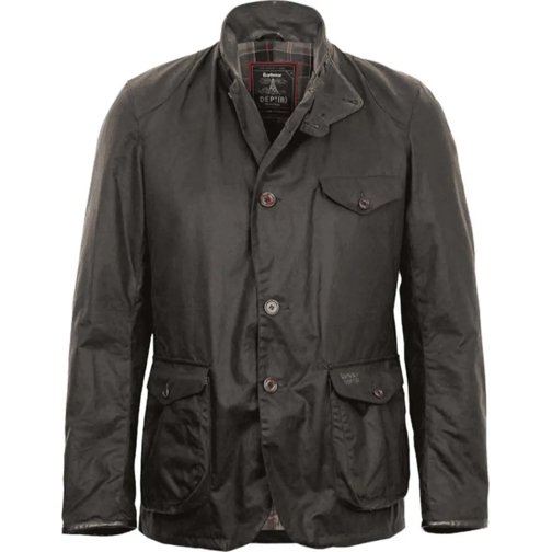 Barbour Vestes en duvet Veste James Bond Beacon wax�e Olive Col cuir MWX00 mehrfarbig