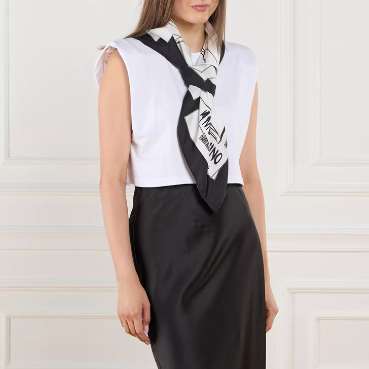 【MOSCHINO】Moschino Couture Scarf Woman Black MOSCHINO Woolen Scarf Dual Wear Black bi-color new with tags