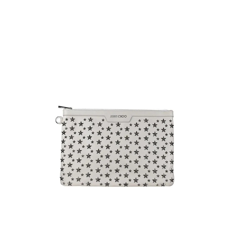 Jimmy Choo Clutch Rectangular White Leather Derek Clutch White