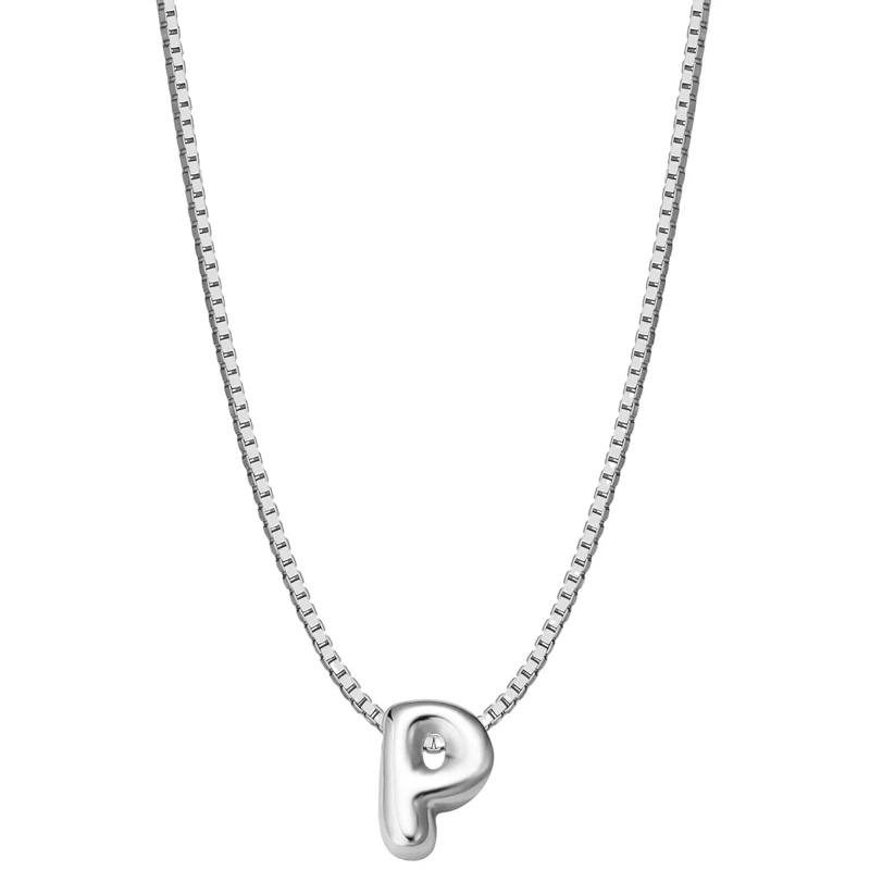 Glanzstücke München Mittellange Halskette Sterling Silber Halskette Buchstabe P silber