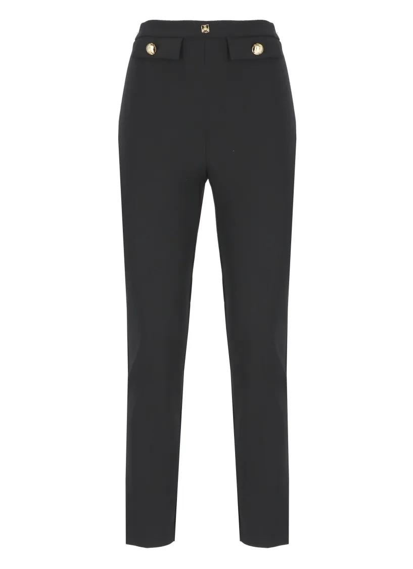 Elisabetta Franchi - Black Side Zip Pants - Größe 42 - schwarz