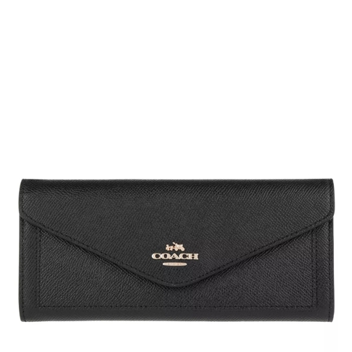 Coach Soft Wallet Leather Black Portemonnaie mit Überschlag