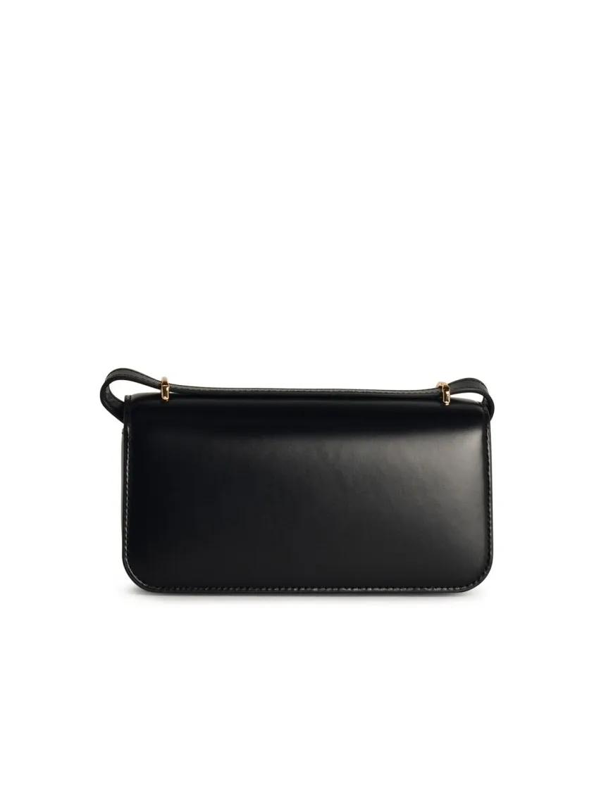 TORY BURCH Shoppers Eleanor' Small Black Leather Crossbody Bag in zwart