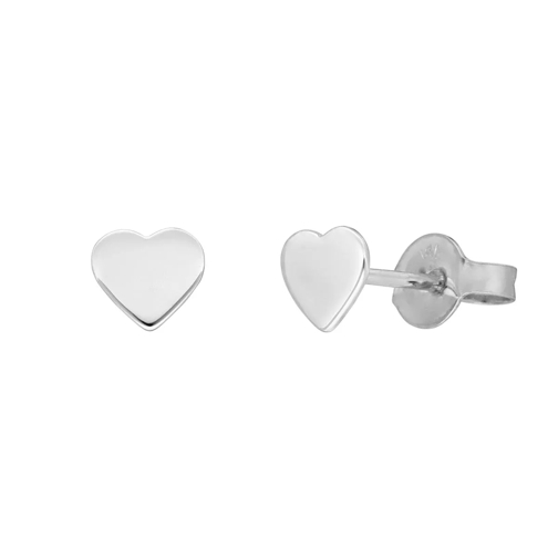 Leaf Earring Heart 14K White Gold Oorsteker