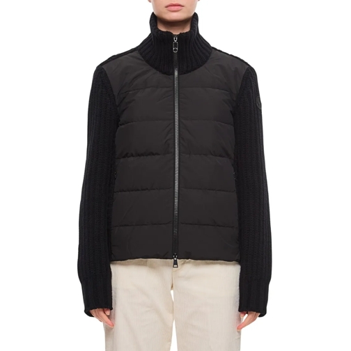 Moncler Übergangsjacke Knitted Sleeve Jacket Black