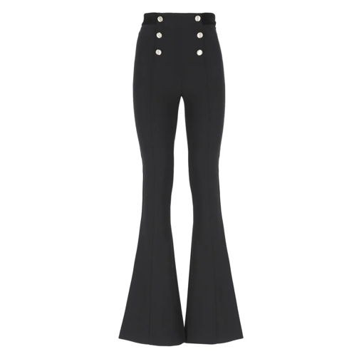 Elisabetta Franchi  Trousers Withlogoed Buttons Black