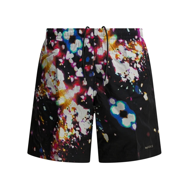 Alexander McQueen  Vibrant Abstract Swim Shorts With Elastic Waistban Black