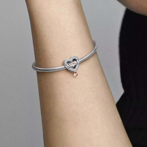 Pandora Anhänger Two-tone Openwork Mum & Heart  Pink (Image 2)