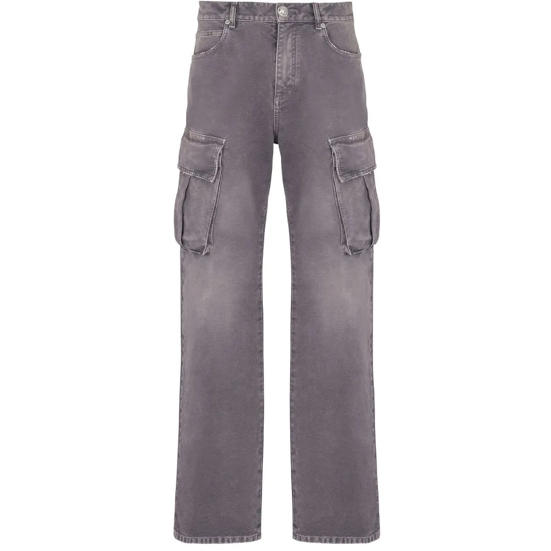 Balmain Jeans à jambe droite Trousers Gris grau