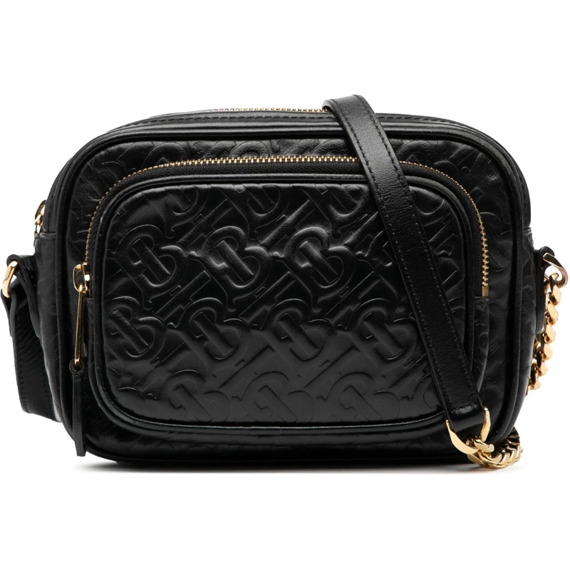 Burberry Schultertasche Embossed Calfskin TB Monogram Camera Chain Crossbo schwarz