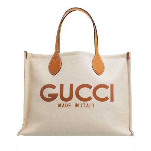 Gucci Gucci Print Tote Bag Beige Rymlig shoppingväska