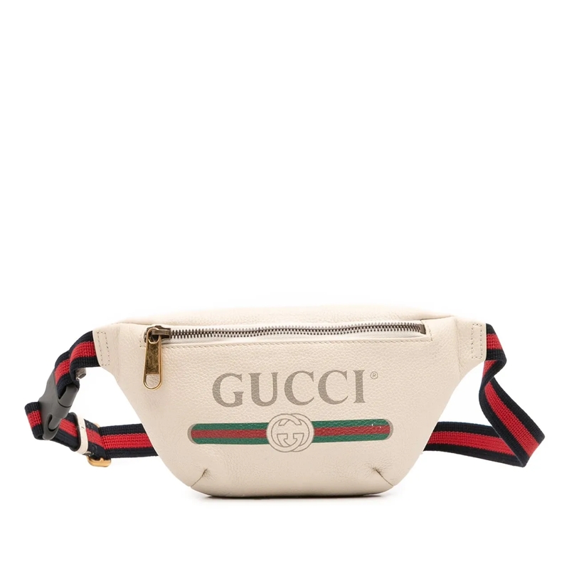 Gucci Gürteltasche Leather Logo Belt Bag weiß