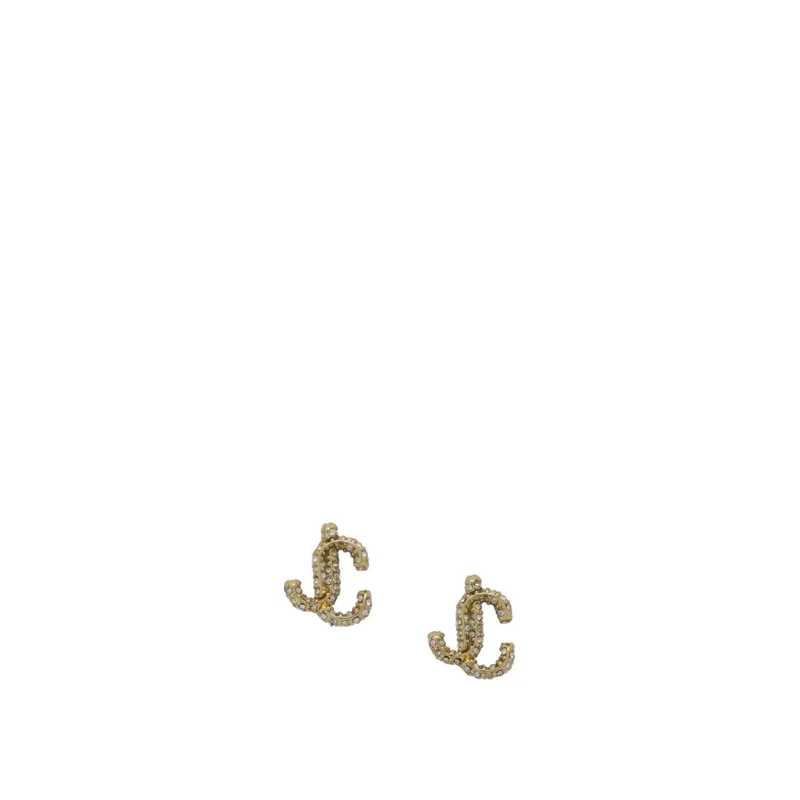 Jimmy Choo Oorknopjes Interlocking Double 'C' Earrings With Crystal Deta Not Applicable