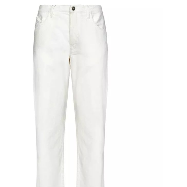 The Attico White Cotton Denim Boyfriend Jeans White Jeans