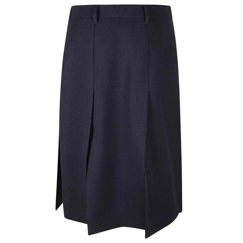 Prada Minirock Structured Mini Skirt With Front Pleats And Side S Black