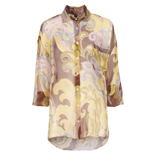 Etro Beige Silk Shirt Multicolor Camicie