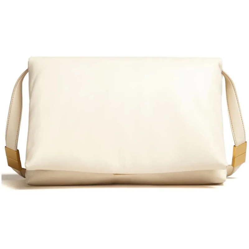 Marni Schoudertas White Padded Leather Shoulder Bag Neutrals