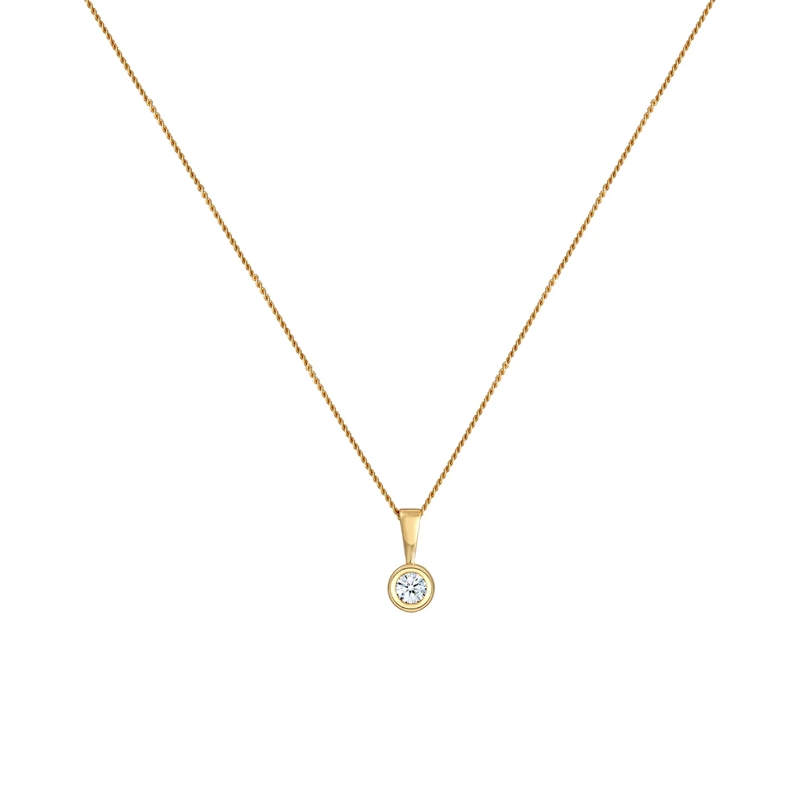 Elli Mittellange Halskette Halskette Solitär Rund Kreis Diamant (0.11 ct.) 58 weiss(Image 2)