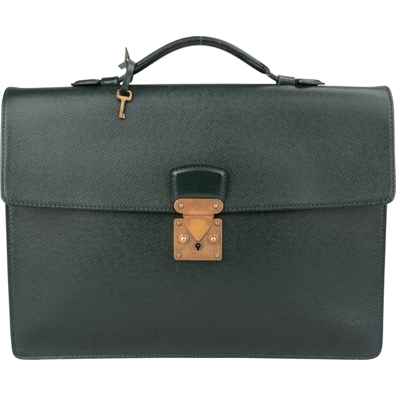 Louis Vuitton Schultertasche Louis Vuitton Vert Taiga Leather Serviette Kourad  mehrfarbig