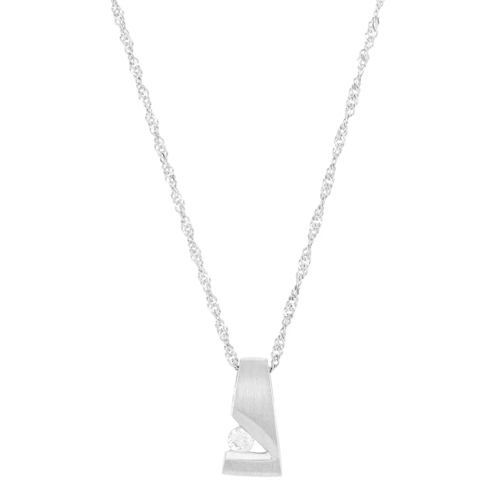 VOLARE Pendant with Necklace 1 Brill ca. 0,10 Platinum Mellanlångt halsband