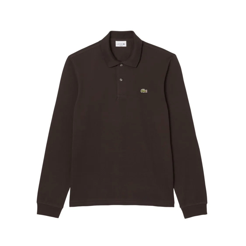 Lacoste Polohemd Brown Long Sleeves Polo With Mother-Of-Pearl Butto Brown
