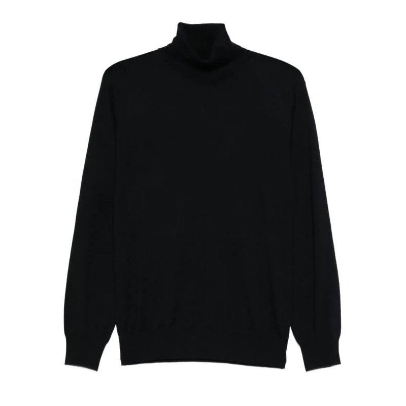 Kangra Pullover Long-Sleeve Turtleneck Sweater In Silk-Cashmere Bl Black
