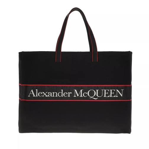 Alexander McQueen Logo Shopping Bag Black/Red Shoppingväska