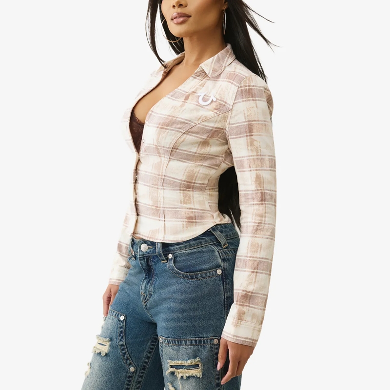 True Religion Bluse Karohemd braun(Image 3)